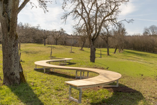 Bank in der Streuobstwiese Burgbernheim