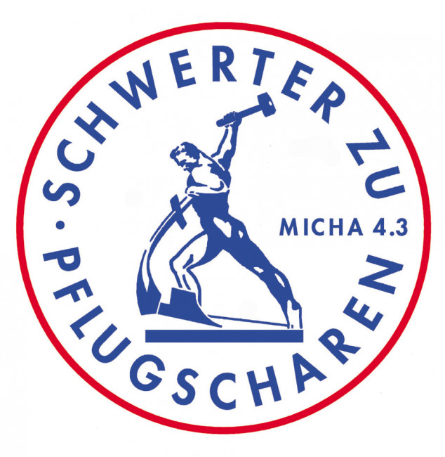 Kirche und Gesellschaft Logo Schwerter zu Pflugscharen FriedensDekade